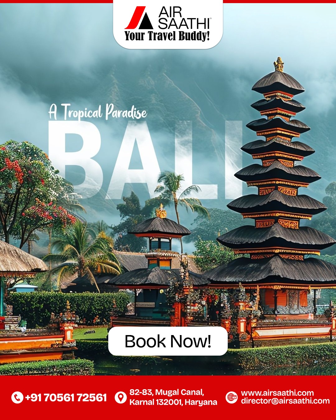 Travel to Bali with AirSaathi